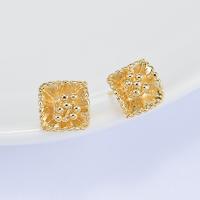 Brass Stud Earring, Flower, real gold plated, for woman, nickel, lead & cadmium free, 18*7mm, 5Pairs/Lot, Sold By Lot