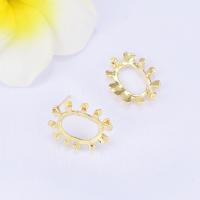 Brass Stud Earring, Leaf, real gold plated, for woman & hollow, nickel, lead & cadmium free, 18*13mm, 5Pairs/Lot, Sold By Lot