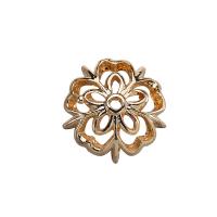 Brass Bead Cap, Flower, real gold plated, for woman, nickel, lead & cadmium free, 9mm, Hole:Approx 1mm, 50PCs/Lot, Sold By Lot