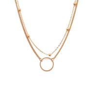 Messing Halskette, Messing Karabinerverschluss, plattiert, Doppelschicht & für Frau, goldfarben, verkauft per ca. 11.8 ZollInch Strang