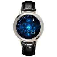 Unisex Wrist Watch Metal with PU Leather & Organic Glass & Stainless Steel Chinese watch movement touch screen & waterproof & luminated plated Approx 9  Sold By PC