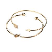 Zinc Alloy Cuff Bangle gold color plated adjustable & for woman nickel lead & cadmium free Inner Approx 60 65mm Sold By Set
