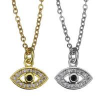 Stainless Steel Jewelry Necklace with 2inch extender chain Eye plated oval chain & micro pave cubic zirconia 1.5mm Sold Per Approx 17 Inch Strand