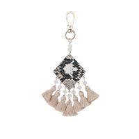 Alloy Bag Pendant, with Cotton Thread & PU Leather, Tassel, more colors for choice, 170mm, Sold By Strand