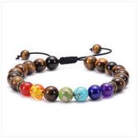 Gemstone Woven Ball Bracelets, different materials for choice & Unisex & adjustable, 8mm, Length:7-11.6 Inch, Sold By PC
