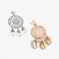 Tibetan Style Dream Catcher Earring, with Cotton Thread, gold color plated, woven pattern & for woman, more colors for choice, nickel, lead & cadmium free, 30*65mm, Sold By Pair