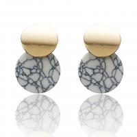 Boucles d'oreilles en alliage de zinc, avec pierre gemme, Alliage de zinc puce boucle d'oreille, Placage, pour femme, plus de couleurs à choisir, 32x21mm, Vendu par paire