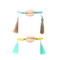 Zinc Alloy Bracelet Set with Cotton Thread & Seedbead & Shell Shell plated 2 pieces & Adjustable & for woman multi-colored nickel lead & cadmium free 51mm Sold By Set