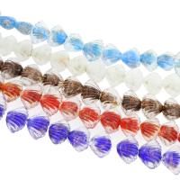 Goldsand Lampwork Perlen, Schale, Zufällige Farbe, 22x16x10mm, Bohrung:ca. 2mm, ca. 100PCs/Tasche, verkauft von Tasche