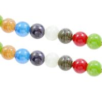 Innerer Twist Lampwork Perlen, rund, innen Twist, Zufällige Farbe, 13x13mm, Bohrung:ca. 1mm, ca. 100PCs/Strang, verkauft von Strang