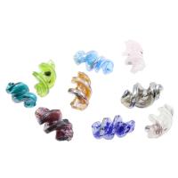 Handgewickelte Perlen, Lampwork, Spirale, Zufällige Farbe, 16x29mm, Bohrung:ca. 2mm, ca. 100PCs/Tasche, verkauft von Tasche