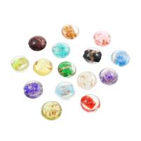 Gold Sand Lampwork Beads, Flat Round, Random Color, 20x10mm, Hole:Approx 2mm, Approx 100PCs/Bag, Sold By Bag