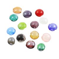 Innerer Twist Lampwork Perlen, flache Runde, verschiedene Größen vorhanden & innen Twist, Zufällige Farbe, Bohrung:ca. 1mm, ca. 100PCs/Tasche, verkauft von Tasche