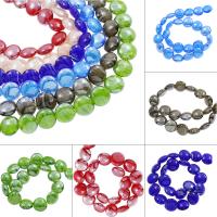 Inner Twist Lampwork Beads, Flat Round, more colors for choice, 19x10mm, Hole:Approx 2mm, Approx 100PCs/Bag, Sold By Bag
