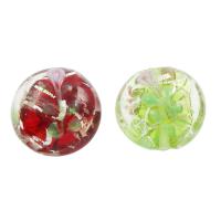 Silver Foil Lampwork Beads, Flat Round, more colors for choice, 20x11mm, Hole:Approx 1mm, Approx 100PCs/Bag, Sold By Bag