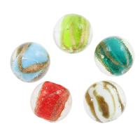 Goldsand Lampwork Perlen, rund, Zufällige Farbe, 17x17mm, Bohrung:ca. 1mm, ca. 100PCs/Tasche, verkauft von Tasche