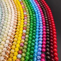 Crackle kvarts pärlor, polerad, olika storlek för val, fler färger för val, Hål:Ca 1mm, Säljs av Strand