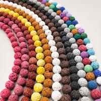 Naturliga Lava Pärlor, polerad, olika storlek för val, fler färger för val, Hål:Ca 1mm, Säljs av Strand