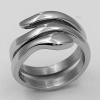 титан Открыть палец кольцо, плакирован серебром, Мужская & разный размер для выбора, продается PC