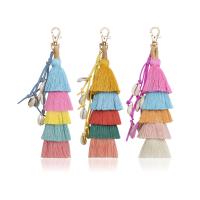 Alloy Bag Pendant, with Cotton Thread, Tassel, more colors for choice, 195mm, Sold By PC