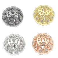 Rhinestone Brass Beads, plated, with rhinestone & hollow, more colors for choice, nickel, lead & cadmium free, 10x10x9mm, Hole:Approx 2mm, Sold By PC