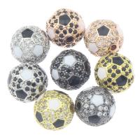 Strass Messing Perlen, plattiert, Emaille & mit Strass, keine, frei von Nickel, Blei & Kadmium, 10x10mm, Bohrung:ca. 2mm, verkauft von PC