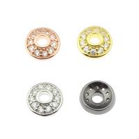 Brass Bead Cap, plated, with rhinestone, more colors for choice, nickel, lead & cadmium free, 9x9x2mm, Hole:Approx 2mm, Sold By PC