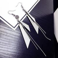 Steel Drop Earring Geometrical Pattern plated for woman Sold By Pair