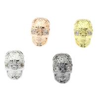 Rhinestone Brass Beads, Skull, plated, with rhinestone, more colors for choice, nickel, lead & cadmium free, 8x11x9mm, Hole:Approx 2mm, Sold By PC