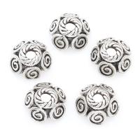 Tibetan Style Bead Cap, Flower, antique silver color plated, nickel, lead & cadmium free, 11*5mm, Hole:Approx 2mm, 2PCs/Lot, 375PCs/Bag, Sold By Lot