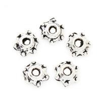 Tibetan Style Bead Cap, Flower, antique silver color plated, nickel, lead & cadmium free, 6*2mm, Hole:Approx 2mm, 2Bags/Lot, 2500PCs/Bag, Sold By Lot