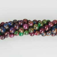 Cloisonne Stone Bead, Runde, forskellig størrelse for valg, flerfarvede, Solgt Per Ca. 15 inch Strand