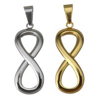 Stainless Steel Pendants, Infinity, more colors for choice, 14x38x2.50mm, Hole:Approx 5x8mm, Sold By PC