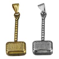 Stainless Steel Pendants, hammer, more colors for choice, 18x43x11mm, Hole:Approx 4x8mm, Sold By PC