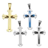 Stainless Steel Cross Pendants, more colors for choice, 32.50x53x6.50mm, Hole:Approx 6x10mm, Sold By PC