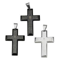 Stainless Steel Cross Pendants, different styles for choice & with letter pattern, 34.50x50.50x3.50mm, Hole:Approx 6x10mm, Sold By PC