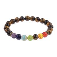 Gemstone Bracelets, Round, for man, more colors for choice, 8mm, Sold Per 7.9 Inch Strand