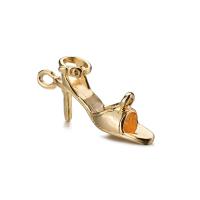 Brass Pendant Component, Shoes, real gold plated, for woman, nickel, lead & cadmium free, 25*0.6mm, Hole:Approx 2mm, 10PCs/Lot, Sold By Lot