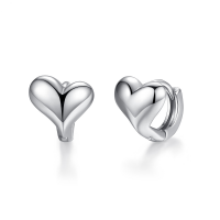 Brass Huggie Hoop Earring Heart plated for woman nickel lead & cadmium free 9*9MM Sold By Pair