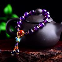 Amethyst Bracelet, Unisex, purple, 10mm, Sold Per Approx 6.3 Inch Strand