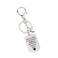 Zinc Alloy Key Chain platinum color plated Unisex & with letter pattern nickel lead & cadmium free Sold By PC