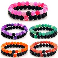 Gemstone Bracelets, with Effloresce Agate, Round, Unisex & different styles for choice, more colors for choice, /8mm, Sold By Strand