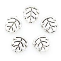 Tibetan Style Jewelry Beads, Leaf, antique silver color plated, nickel, lead & cadmium free, 7x7x3mm, Hole:Approx 1mm, 2Bags/Lot, Approx 750PCs/Bag, Sold By Lot