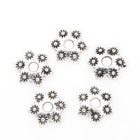 Zinc Alloy Bead Cap Flower antique silver color plated nickel lead & cadmium free 8*2mm Approx 2mm Approx Sold By Lot