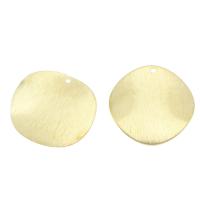 Brass Jewelry Pendants, brushed, gold, nickel, lead & cadmium free, 25x25x1mm, Hole:Approx 1mm, 100PCs/Bag, Sold By Bag