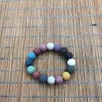 Mixed Color Natural Lava Beads Bracelet 12mm Approx Sold Per Approx 7.5 Inch Strand