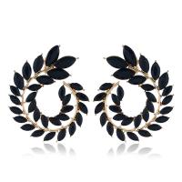 Zinc Alloy Stud Earring gold color plated for woman & with rhinestone nickel lead & cadmium free Sold By Pair