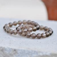 Smoky Quartz Bracelet, Round, natural, Unisex & different size for choice, tan, Sold By Strand