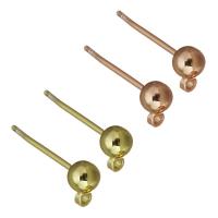 Stainless Steel Earring Stud Component, Brass, high quality plated & with loop, more colors for choice, nickel, lead & cadmium free, 4x6x16mm,0.8mm, Hole:Approx 1mm, Approx 500PCs/Lot, Sold By Lot