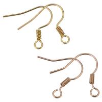Stainless Steel Hook Earwire, Brass, plated, high quality plated & with loop, more colors for choice, 18x17x2mm,0.5mm, Hole:Approx 2mm, Approx 1500PCs/Lot, Sold By Lot